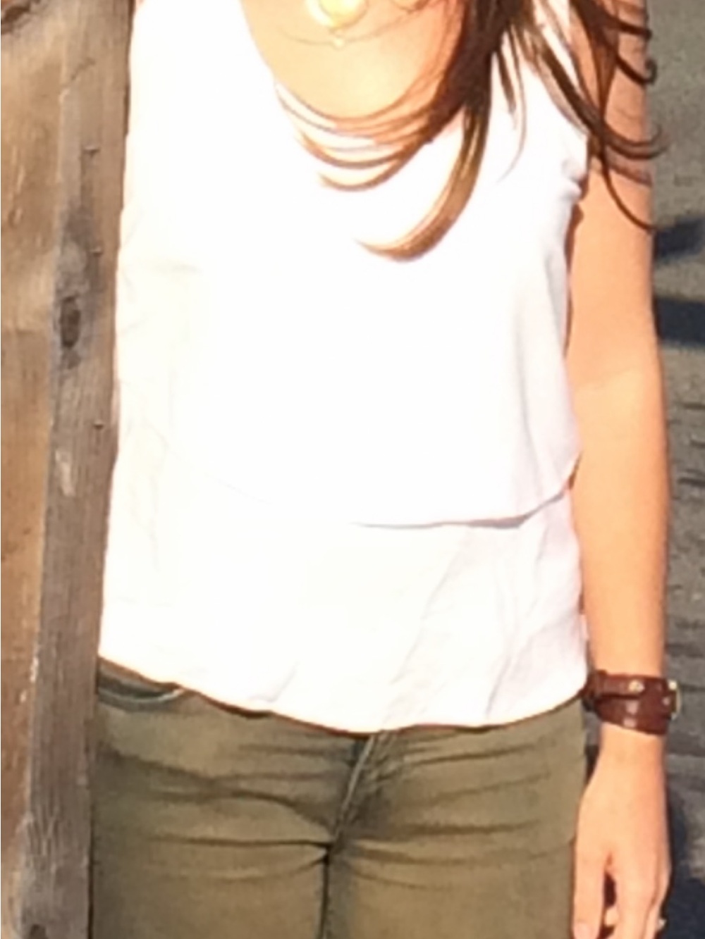 HD in Paris White Layered Tank Top - Women's Sleeveless Blouse